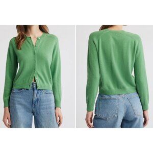 Dôen Claudine Cashmere Crewneck Button Front Cardigan Women Size Medium NWT